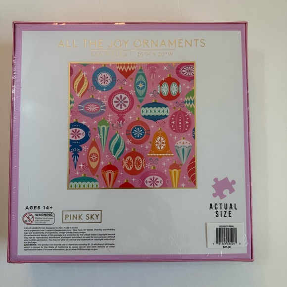 New sealed Pink Sky all the joy ornaments puzzle 500 piece quality Christmas - Picture 3 of 4
